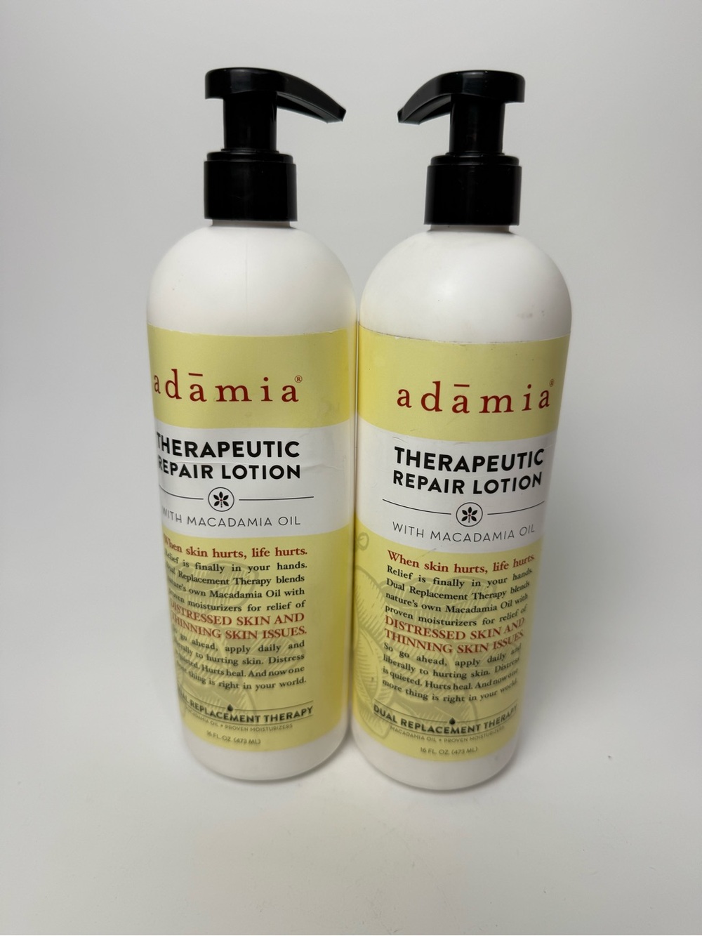 2x Adamia Therapeutic Repair Lotion with Macadamia Oil 16oz Distressed Skin New